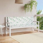 vidaXL Coussins de banc de jardin lot de 2 motif de feuilles tissu