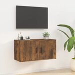 vidaXL Meuble TV mural Chêne fumé 80x34 5x40 cm