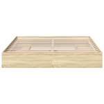 vidaXL Cadre de lit avec tiroirs sans matelas chêne sonoma 200x200 cm