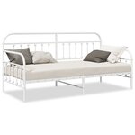 vidaXL Cadre de lit de jour blanc 100x200 cm en acier