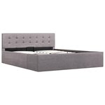 vidaXL Cadre de lit à stockage hydraulique Taupe Tissu 140x200 cm