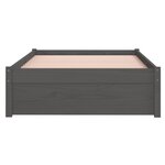 vidaXL Cadre de lit sans matelas gris bois massif 90x200 cm