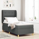 vidaXL Lit à ressorts avec matelas gris foncé 100x200 cm Tissu