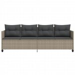 vidaXL Chaise longue avec coussins gris clair résine tressée