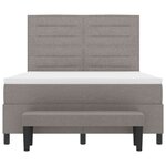 vidaXL Lit à ressort avec matelas et banc taupe 160x200 cm Tissu