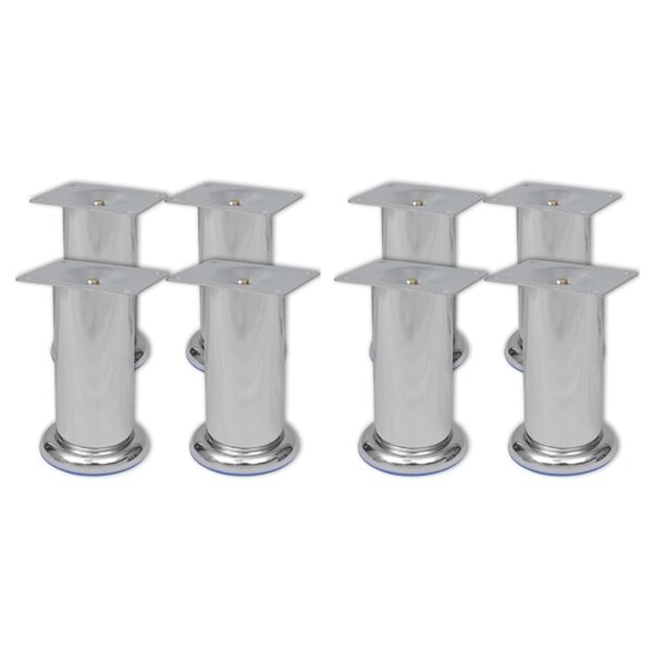 vidaXL Pieds ronds de canapé 8 Pièces Chrome 120 mm