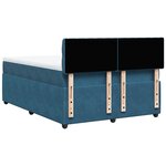vidaXL Sommier à lattes de lit et matelas bleu 140x200 cm velours