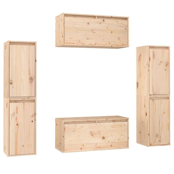 vidaXL Meubles TV 6 Pièces Bois massif de pin