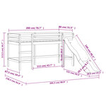 vidaXL Lit mezzanine enfants avec rideaux sans matelas bleu 80x200cm