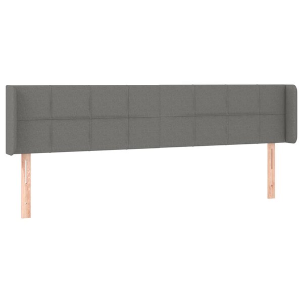 vidaXL Tête de lit avec oreilles Gris foncé 183x16x78/88 cm Tissu