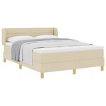 Lit Box Spring avec Matelas - Crème  140x190 cm  Tissu