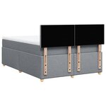 vidaXL Sommier à lattes de lit avec matelas Gris clair 140x200cm Tissu