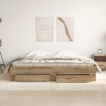 Lits avec tiroirs vidaXL Chêne artisan 180x200 cm Bois d'ingénierie