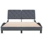 vidaXL Cadre de lit avec LED sans matelas gris foncé 120x200cm velours