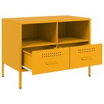 vidaXL Meuble TV 2Pièces jaune moutarde 68x39x50 5cm acier laminé à froid