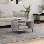 vidaXL Table basse gris béton 60x50x40 cm bois d'ingénierie