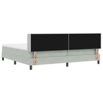 Lit Box Spring avec Matelas Gris Clair 200x200 cm Velours