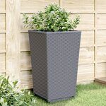 vidaXL Jardinières 4 Pièces gris 32 5x32 5x57 cm polypropylène