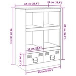 vidaXL Buffet haut noir 67x39x95 cm acier