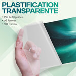 ACROPAQ 100 Feuilles plastifieuses A5 - 100 mic avec 100 pochettes  Brillantes  Qualité supérieure  Coins arrondis