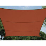 Perel Voile d'ombrage  hydrofuge  4 x 3 m  160 g/m²  polyester  rectangulaire  brun rougeâtre