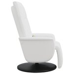 vidaXL Fauteuil inclinable de massage repose-pieds blanc similicuir