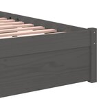 vidaXL Cadre de lit sans matelas gris bois massif 75x190 cm