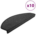 vidaXL Tapis d'escalier 10 Pièces 65x24x4 cm Anthracite