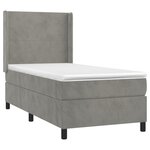 vidaXL Sommier à lattes de lit matelas LED Gris clair 90x200cm Velours