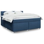 vidaXL Sommier à lattes de lit avec matelas Bleu 180x200 cm Tissu