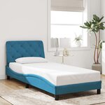 vidaXL Cadre de lit sans matelas bleu 90x190 cm velours