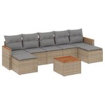 vidaXL Salon de jardin avec coussins 8Pièces mélange beige résine tressée