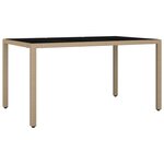 vidaXL Ensemble à manger de jardin et coussins 7 Pièces beige poly rotin