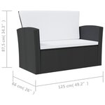Salon de jardin meuble d'extérieur ensemble de mobilier 8 pièces avec coussins résine tressée noir 02_0017732