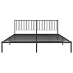 vidaXL Cadre de lit métal avec tête de lit noir 193x203 cm