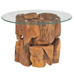 vidaXL Table basse Bois flottant de teck massif 60 cm