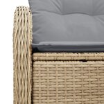 Canapé de jardin 2 places vidaXL avec coussins Beige en poly rotin
