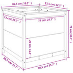 vidaXL Jardinière noir 82 5x82 5x78 cm bois massif de pin