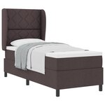 Lit à sommier tapissier avec matelas - Marron foncé  80x200 cm  Tissu