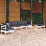 vidaXL Salon de jardin 6 Pièces avec coussins bois de pin massif