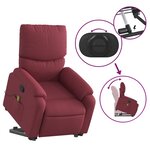 vidaXL Fauteuil inclinable de massage Rouge bordeaux Tissu