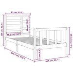 vidaXL Cadre de lit sans matelas bois massif 75x190 cm