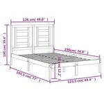 vidaXL Cadre de lit sans matelas 120x190 cm bois massif