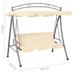 vidaXL Balancelle convertible d'extérieur avec auvent Blanc sable