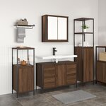 vidaXL Ensemble meubles salle de bain 3 pièces - Bois d'ingénierie chêne brun