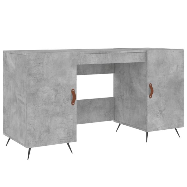 Bureau table poste de travail meuble d'ordinateur informatique étude 140 x 50 x 75 cm bois d'ingénierie gris 02_0023839