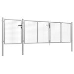 vidaXL Portail de jardin Acier 400 x 75 cm Argenté