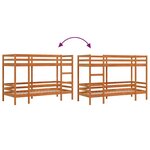 vidaXL Lit superposé cire marron 90x200 cm bois de pin massif