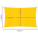 vidaXL Voile d'ombrage 160 g/m² rectangulaire jaune 6x8 m PEHD