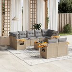 vidaXL Salon de jardin avec coussins 10 Pièces beige résine tressée